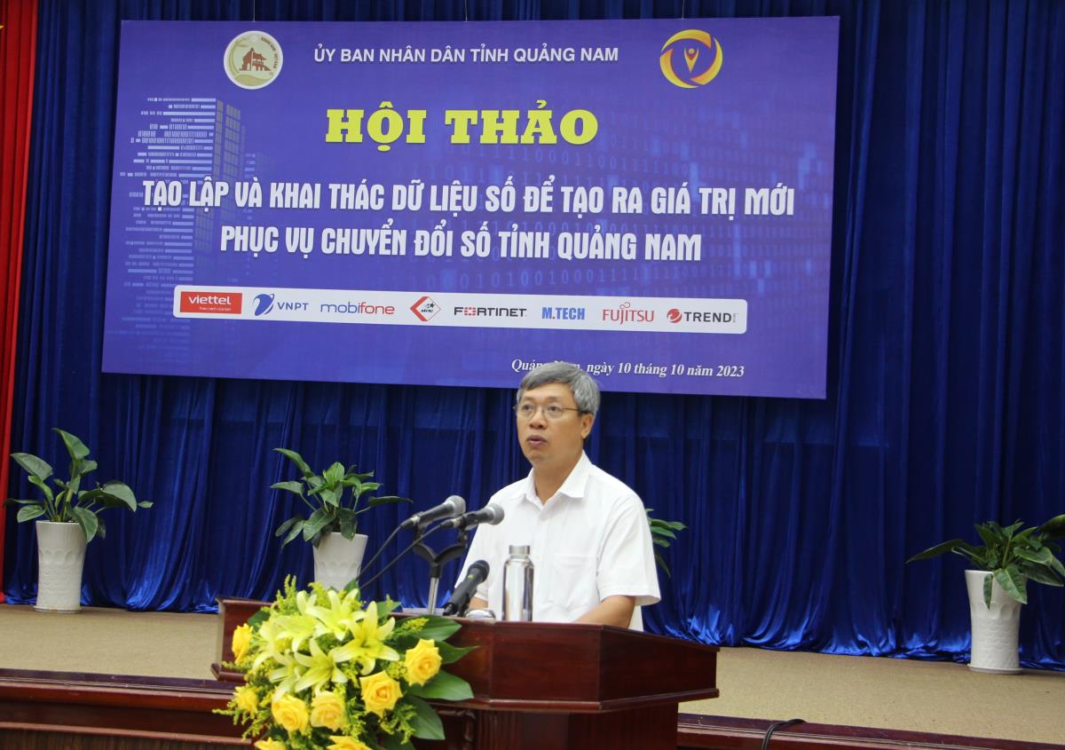 Phó Chủ tịch UBND tỉnh Hồ Quang Bửu phát biểu tại Hội thảo.