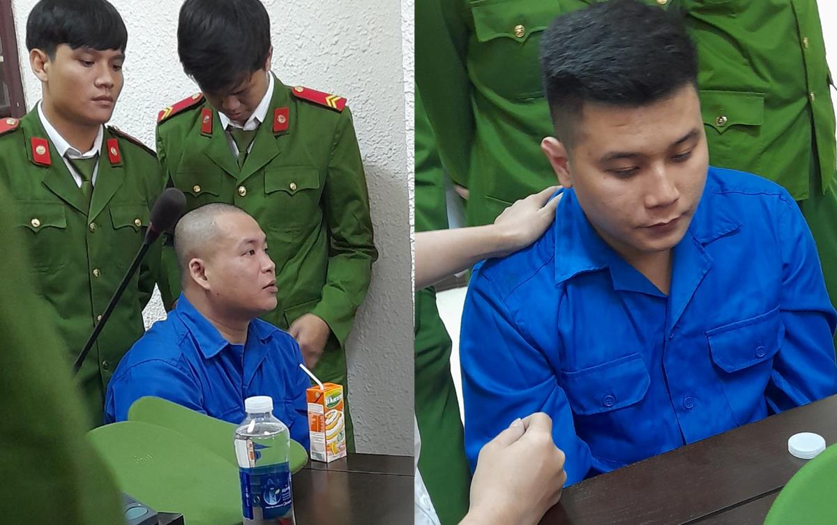 Hai bị cáo Nguyễn Đăng Tuấn và Chu Đình Bằng tại phiên tòa.