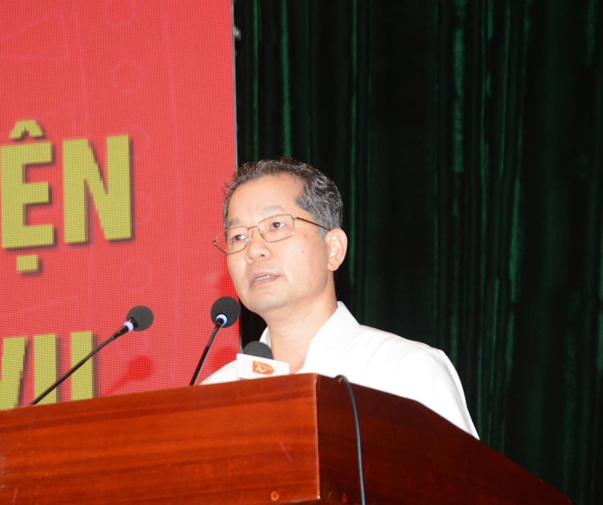 Đại tá Trần Đình Liên, Phó giám đốc CATP chủ trì hội nghị tại điểm cầu Đà Nẵng