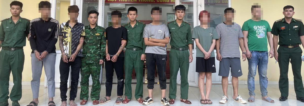 7 đối tượng trong vụ việc bị BĐBP Quảng Trị bắt giữ.