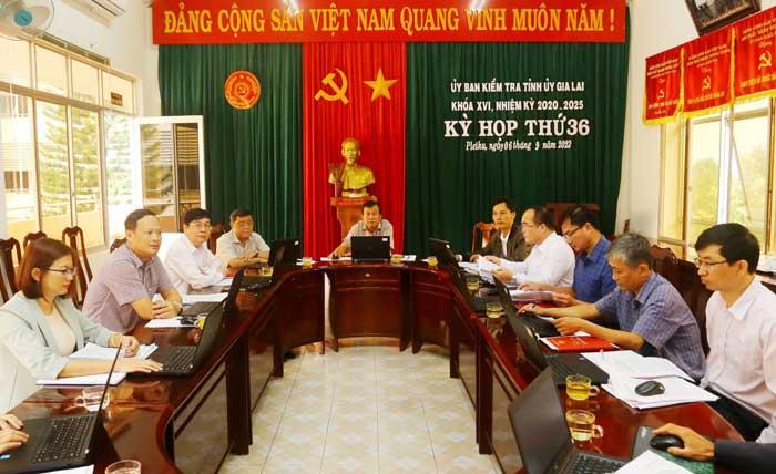 Quang cảnh Kỳ họp lần thứ 36 của Ủy ban Kiểm tra Tỉnh ủy Gia Lai.