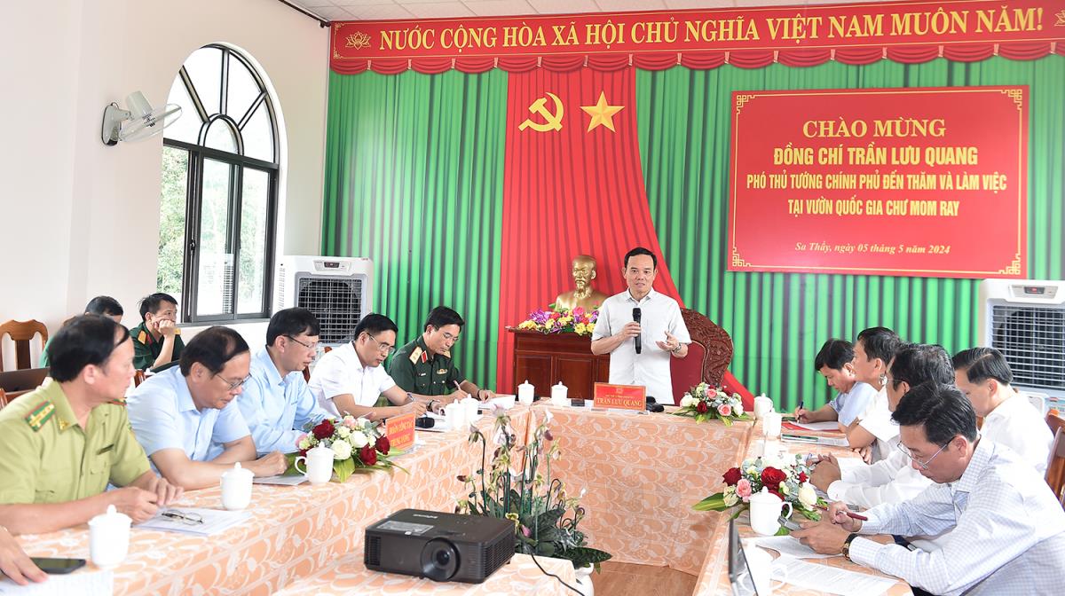 Phó Thủ tướng Trần Lưu Quang phát biểu tại Hội nghị.