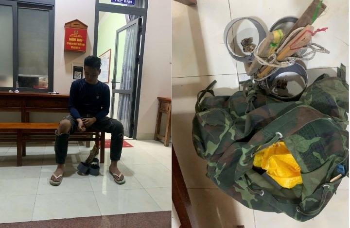 Đối tượng Mai Nhật Đăng bị bắt giữ cùng tang vật.