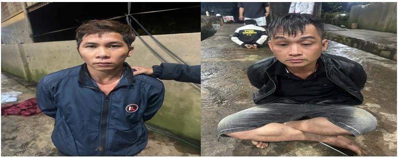 Các đối tượng: Nhật, Thắng và Thoại bị cơ quan Công an bắt giữ.