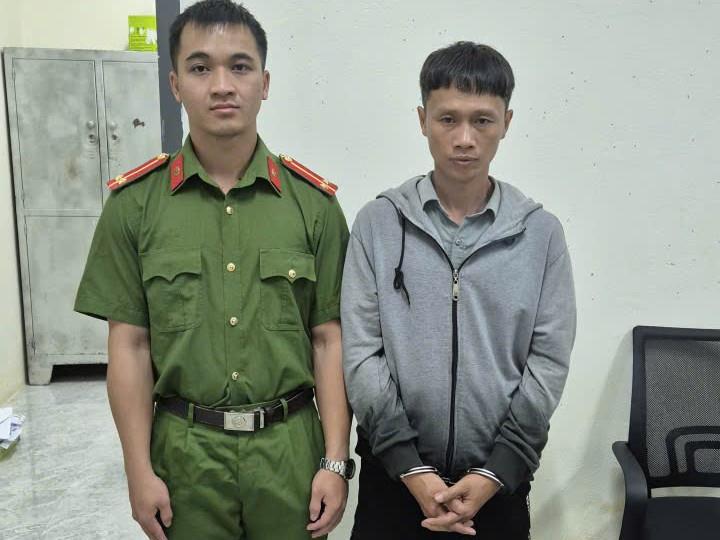 Đối tượng Phan Quốc Hậu tại cơ quan Công an.