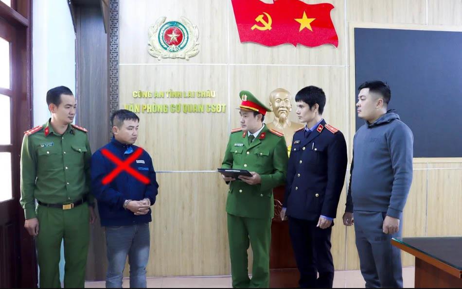 Cơ quan Cảnh sát điều tra Công an tỉnh Lai Châu thi hành Lệnh bắt khẩn cấp đối với Quách Văn Lập.