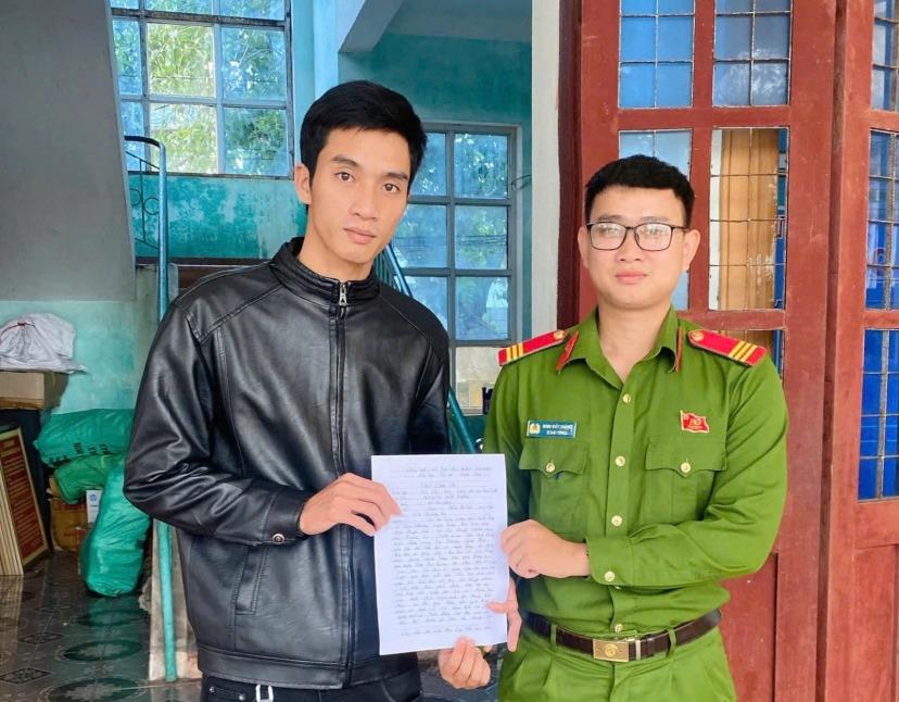 Anh Hoàng gửi thư cảm ơn đến Công an xã Hòa Trạch.