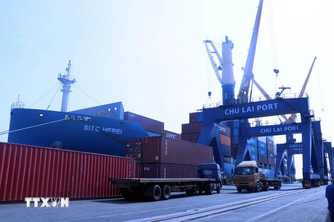 Cảng Chu Lai Trường Hải - cảng nước sâu thuộc Khu kinh tế mở Chu Lai. Ảnh: TTXVN