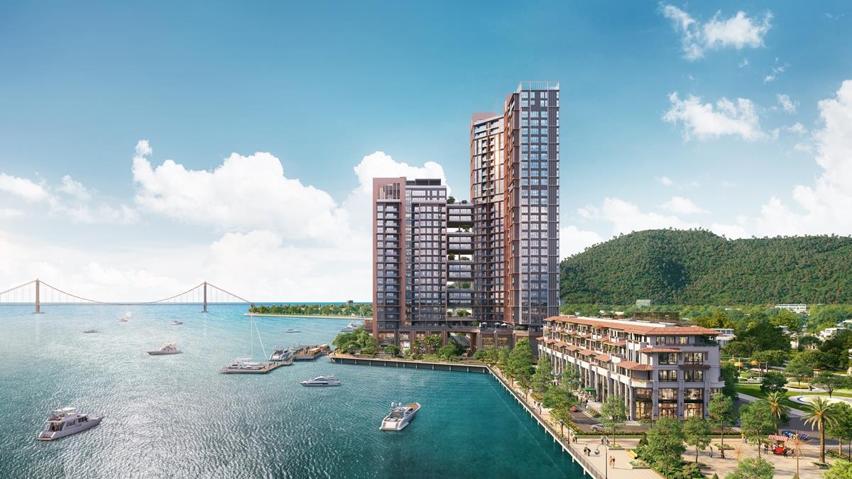Bến thủy nội khu ngay dưới chân nhà của quần thể. Ảnh phối cảnh minh họa Sun Property