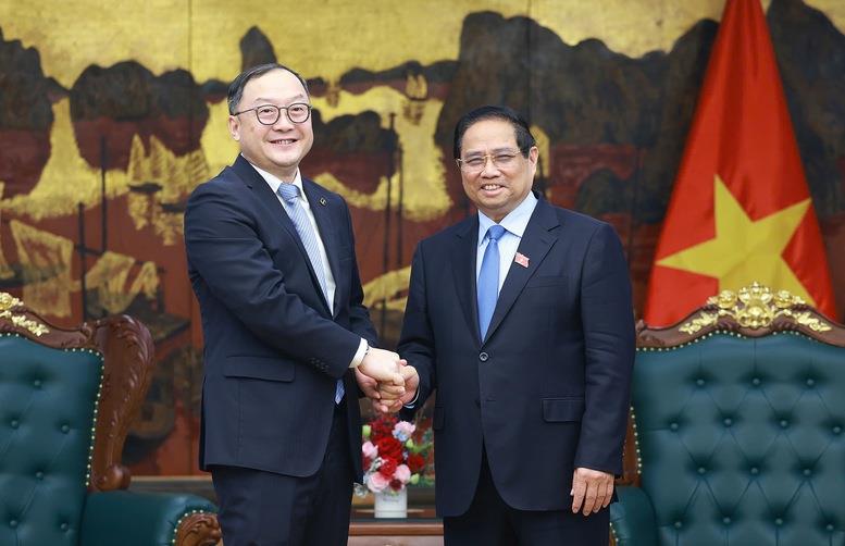 Thủ tướng Phạm Minh Chính tiếp ông Châu Gia Nghĩa, Chủ tịch châu Á-Thái Bình Dương của Tập đoàn Xây dựng Điện lực Trung Quốc.