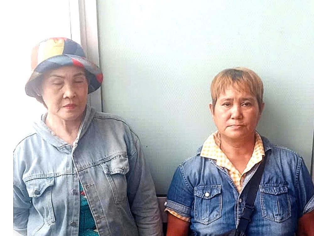 2 đối tượng Hoa, Lan bị bắt giữ cơ quan chức năng phát hiện, bắt giữ tại xã Thạnh Đức, Long An (ảnh: Công an Long An)