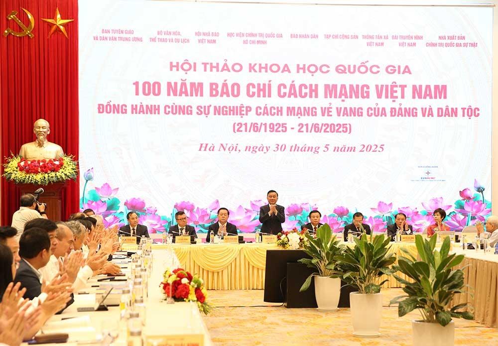Hội thảo khoa học quốc gia với chủ đề "100 năm Báo chí cách mạng Việt Nam đồng hành cùng sự nghiệp cách mạng vẻ vang của Đảng và dân tộc (21/6/1925 - 21/6/2025)".