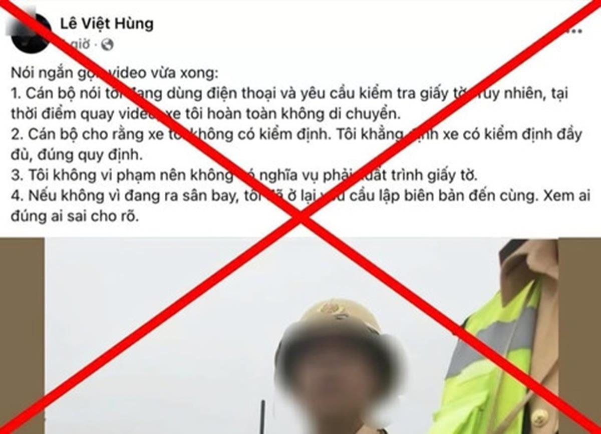 Thông tin về clip do Lê Việt Hùng tự quay và chia sẻ lên mạng xã hội gây hiểu lầm trong dư luận xã hội. (Ảnh chụp màn hình).