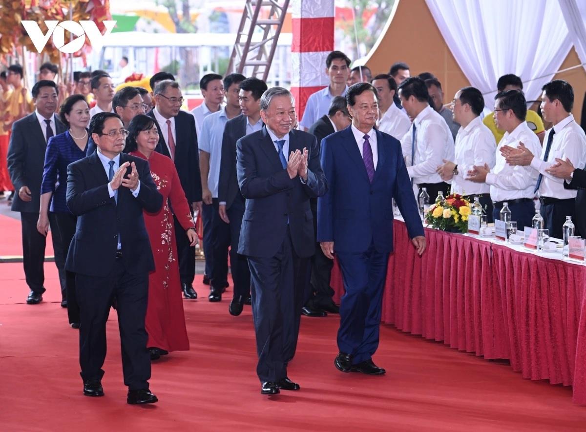 Thủ tướng Phạm Minh Chính phát biểu tại lễ khánh thành Trung tâm Hội chợ Triển lãm Quốc gia
