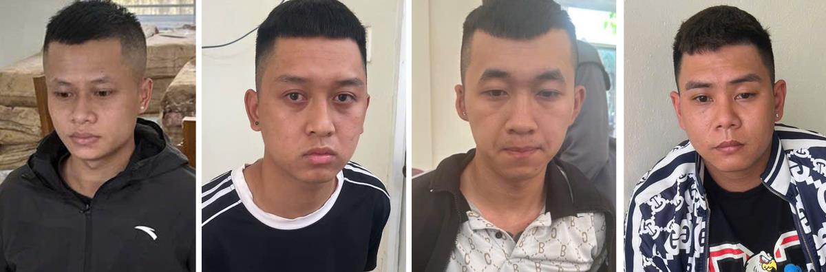 Các đối tượng trong “ổ nhóm” cho vay nặng lãi vừa bị Phòng Cảnh sát hình sự triệt phá.