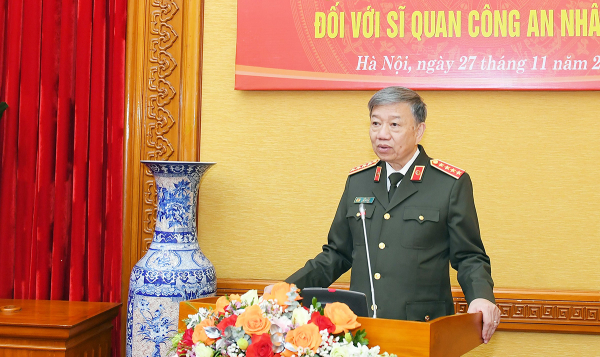 Bộ trưởng Tô Lâm phát biểu tại buổi lễ.