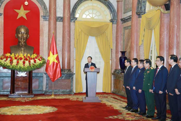Chủ tịch nước Võ Văn Thưởng phát biểu tại buổi lễ.