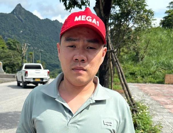 Đối tượng Nguyễn Duy Quang thời điểm bị bắt giữ tại cửa khẩu.