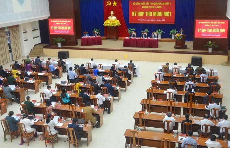 Quang cảnh kỳ họp thứ mười một, HĐND tỉnh Quảng Nam khóa X.