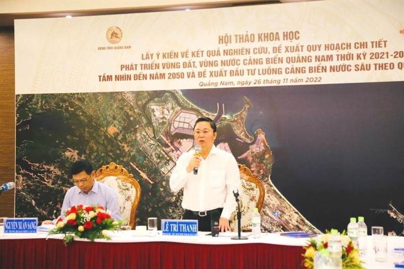 Chủ tịch UBND tỉnh Quảng Nam Lê Trí Thanh phát biểu tại hội thảo.