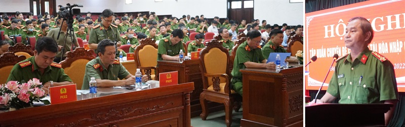 Đại tá Phan Văn Dũng phát biểu chỉ đạo tại Hội nghị.