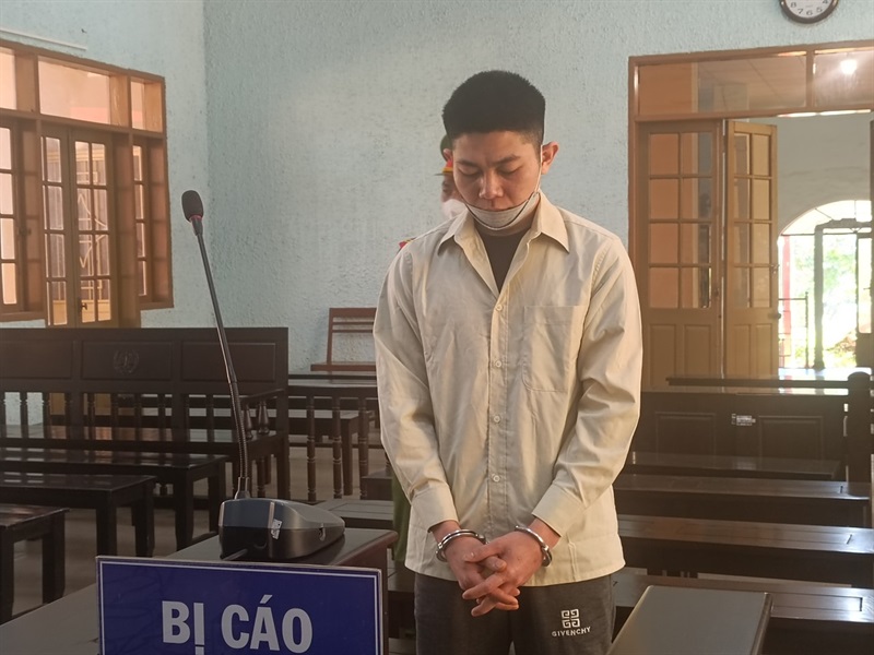 Bị cáo Đinh Văn Tâm tại phiên tòa.