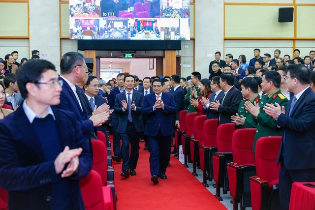 Thủ tướng Phạm Minh Chính đến dự Hội nghị tổng kết công tác năm 2022, triển khai nhiệm vụ năm 2023 của Bộ Thông tin và Truyền thông.