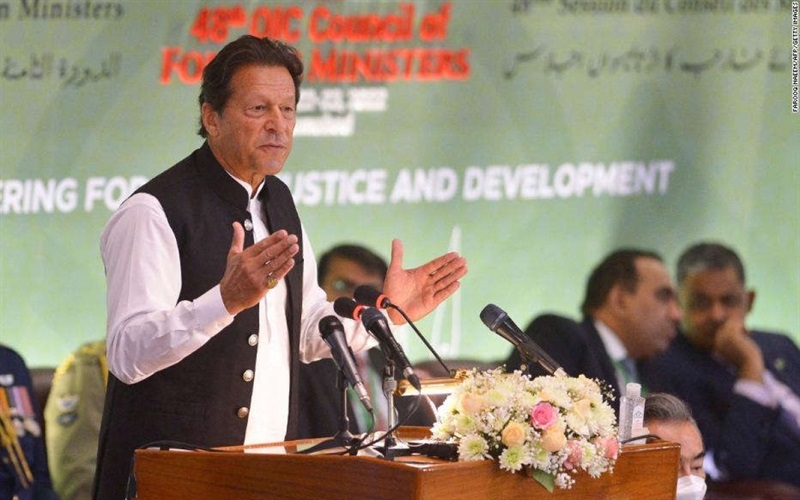 Thủ tướng Pakistan, Imran Khan, phát biểu tại một sự kiện. Ảnh: AFP