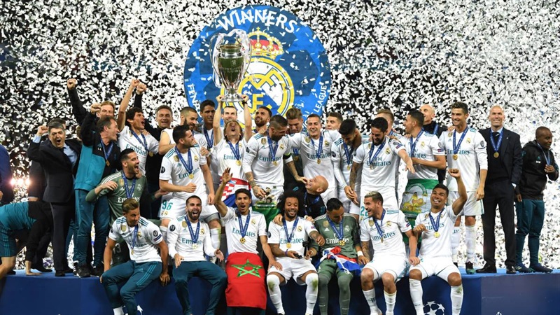 Real Madrid 13 lần vô địch Champions League.