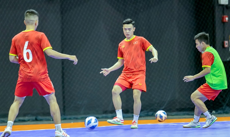 Đội tuyển futsal Việt Nam nỗ lực tập luyện hướng đến giải vô địch Đông Nam Á 2022.