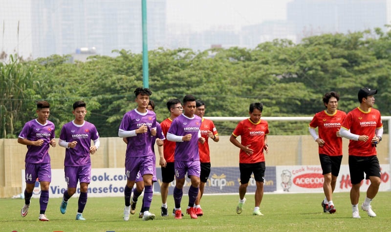 Đội tuyển U23 Việt Nam tập luyện hướng tới SEA Games 31.
