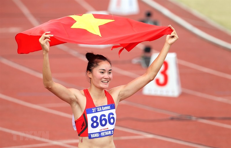 Quách Thị Lan giành huy chương Vàng nội dung chạy 400m rào nữ.