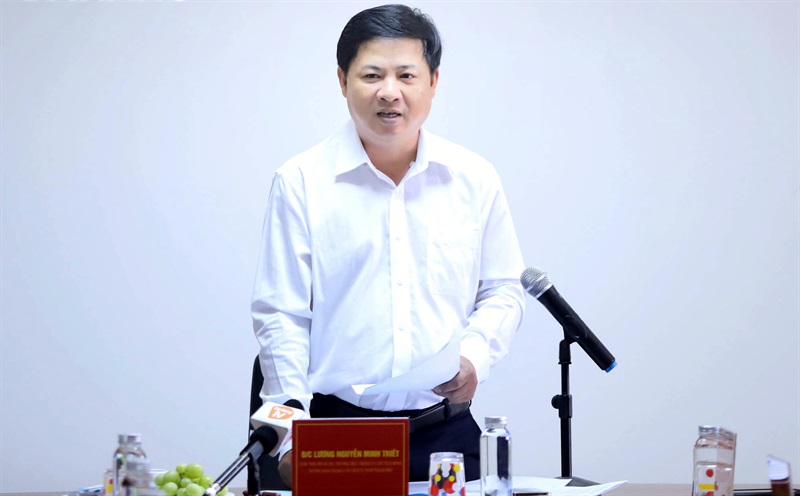 Phó Bí thư Thường trực Thành ủy Đà Nẵng Lương Nguyễn Minh Triết phát biểu kết luận buổi làm việc. Ảnh: N. P