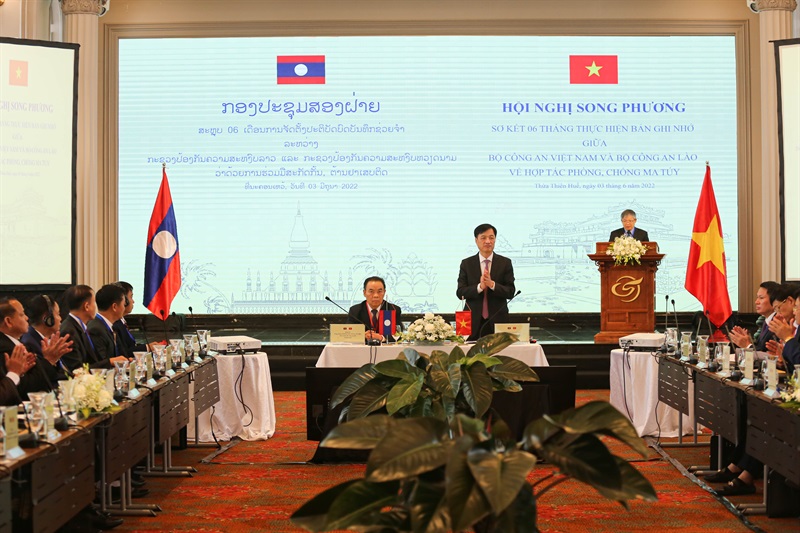 Thứ trưởng Bộ Công an Việt Nam Nguyễn Duy Ngọc phát biểu tại hội nghị.
