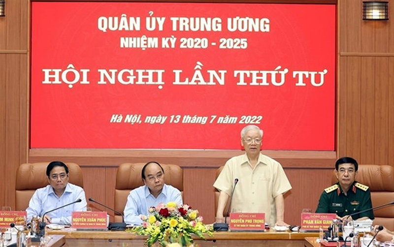 Tổng Bí thư Nguyễn Phú Trọng, Bí thư Quân ủy Trung ương phát biểu kết luận Hội nghị.