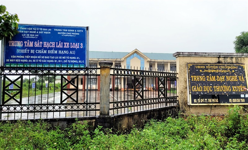Trung tâm Giáo dục nghề nghiệp-Giáo dục thường xuyên huyện Chư Prông, nơi xảy ra sự việc nhận tiền "bao đậu" lý thuyết sát hạch cấp GPLX hạng A1.