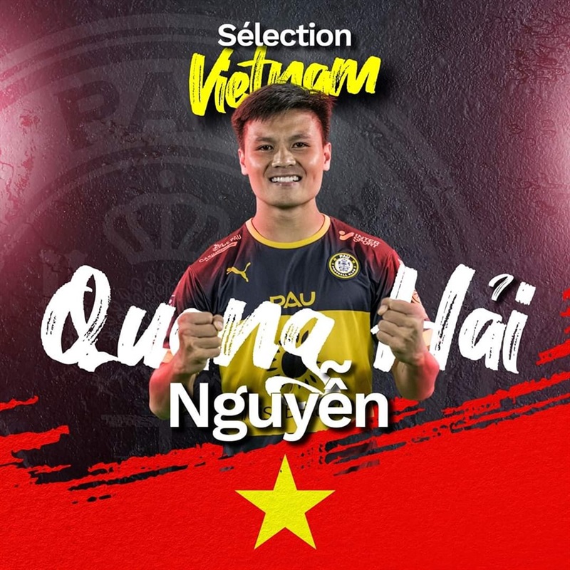 Pau FC chúc mừng tiền vệ Quang Hải được triệu tập vào đội tuyển quốc gia.
