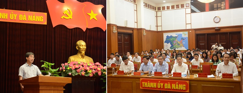 Bí thư Thành ủy Đà Nẵng Nguyễn Văn Quảng phát biểu tại hội nghị.