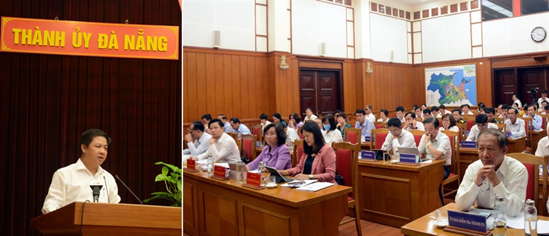 Phó Bí thư Thường trực Thành ủy Đà Nẵng Lương Nguyễn Minh Triết phát biểu tại hội nghị.