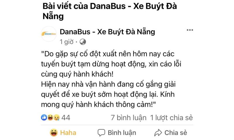 Việc xe buýt Đà Nẵng dừng bất thình lình khiến người dân nhiều phen lao đao.