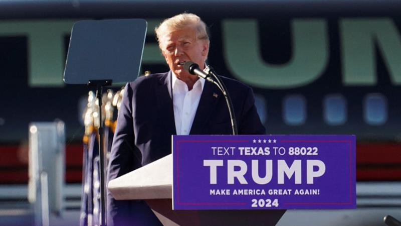 Cựu Tổng thống Donald Trump tại sự kiện vận động tranh cử ở Waco, bang Texas ngày 25-3. Ảnh: Reuters