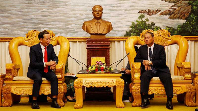 Quang cảnh buổi hội đàm giữa Bộ Công an Việt Nam và Bộ Công an Lào.