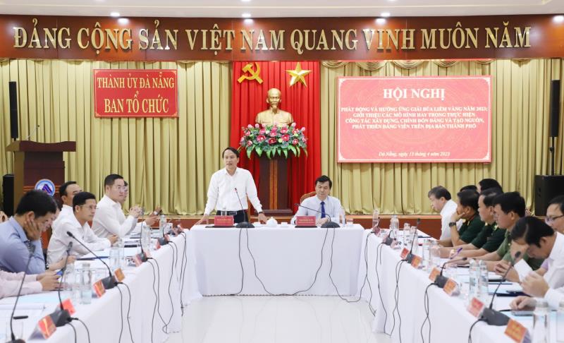 Trưởng ban Tổ chức Thành ủy Đà Nẵng Nguyễn Đình Vĩnh phát biểu tại lễ phát động Giải.
