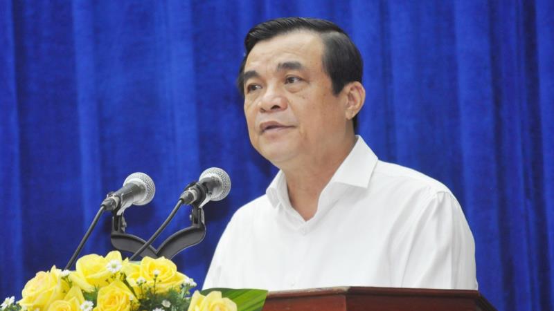 Ông Phan Việt Cường, Bí thư Tỉnh ủy, Chủ tịch HĐND tỉnh phát biểu tại Hội nghị.