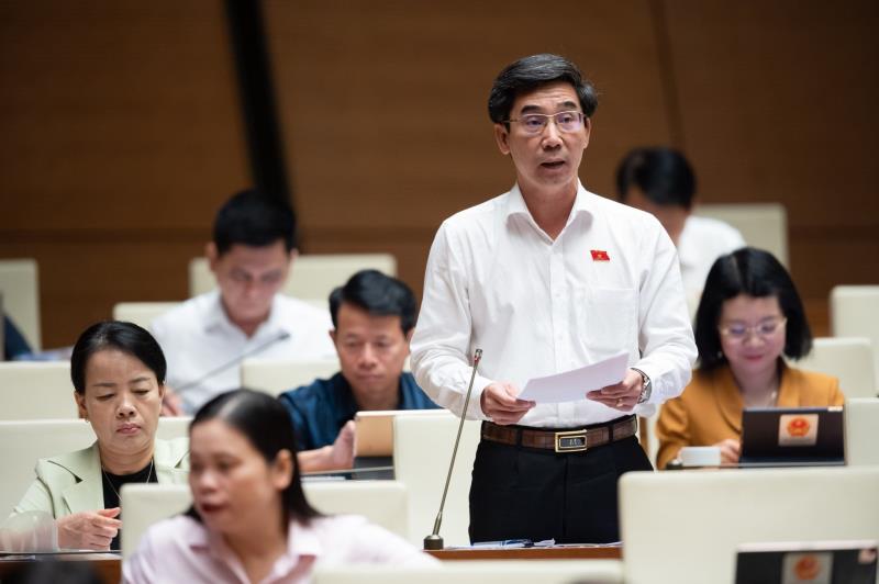 Phó trưởng đoàn chuyên trách Đoàn đại biểu Quốc hội thành phố Đà Nẵng Trần Chí Cường phát biểu thảo luận.