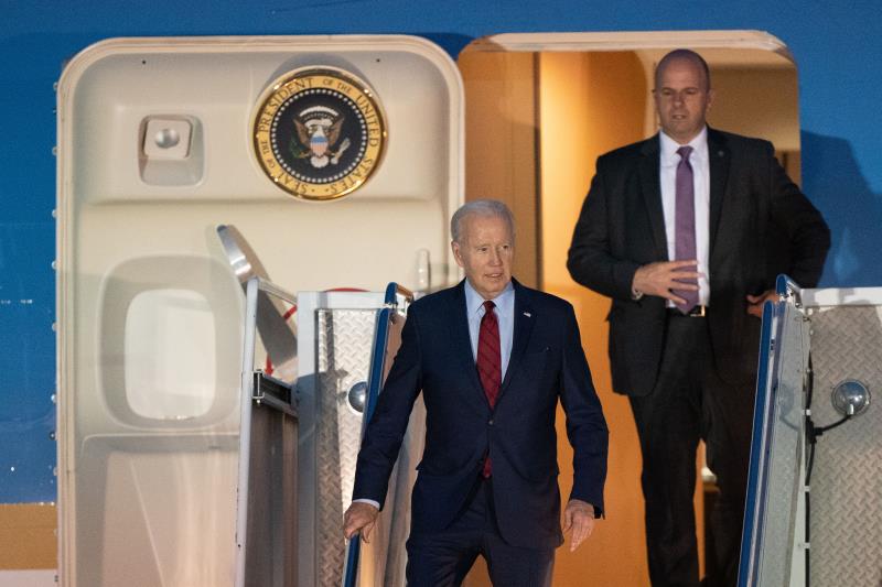 Tổng thống Mỹ Joe Biden đến London. Ảnh: PA