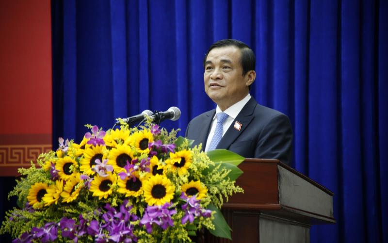 Bí thư Tỉnh ủy, Chủ tịch HĐND tỉnh Quảng Nam Phan Việt Cường phát biểu bế mạc Kỳ họp thứ 15.