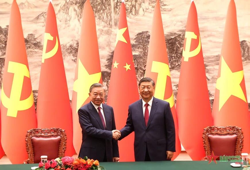 Tổng Bí thư, Chủ tịch nước Tô Lâm và Tổng Bí thư, Chủ tịch Trung Quốc Tập Cận Bình.