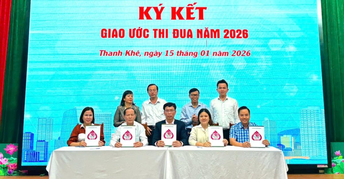 Lãnh đạo phường Thanh Khê tặng Giấy khen cho các tập thể, cá nhân.