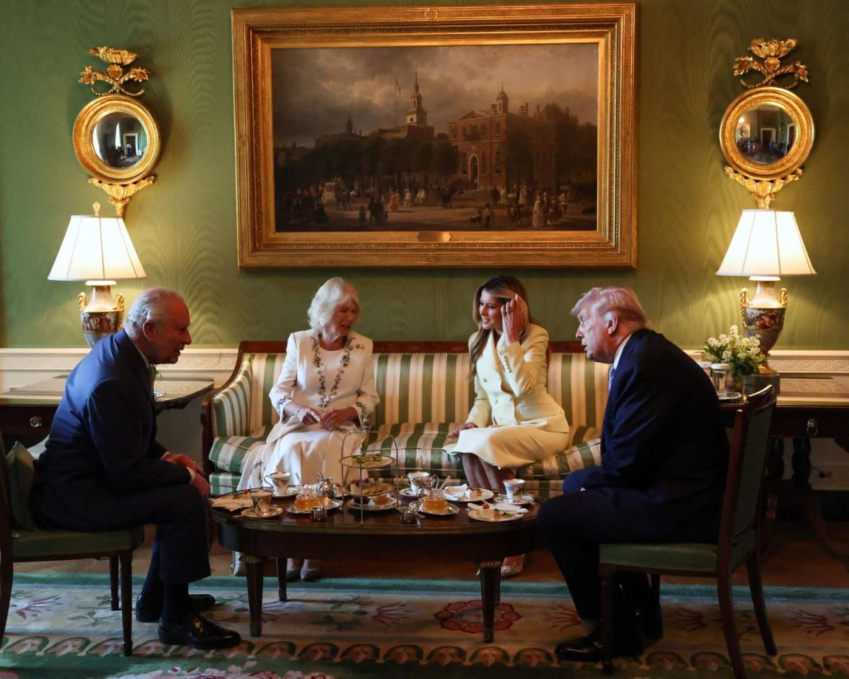 Vua Charles và Hoàng hậu Camilla cùng vợ chồng Tổng thống Trump tại Nhà Trắng. Ảnh: Getty Images
